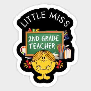 Little Miss 2nd Grade Teacher Sticker